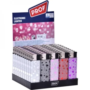 Prof - Lighter Elect. Hearts Glitter