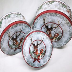 - Kagedåse sæt med 3 dåser, Kronhjortedesign