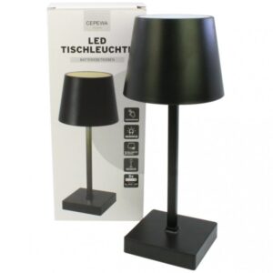 - LED Bordlampe, batteri, sort, ca. 26cm