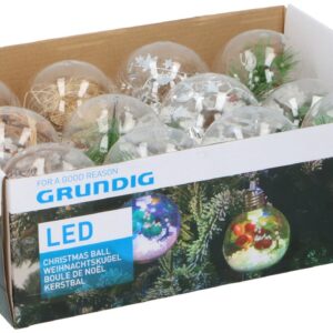 Grundig - LED julekugle 8cm 6 ass