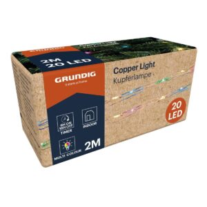 Grundig - Xmas Copper Light 20LED Timer 6hr Multi Color