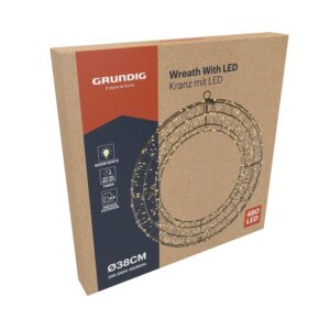 Grundig - Wreath with LED 230V Ø38cm black
