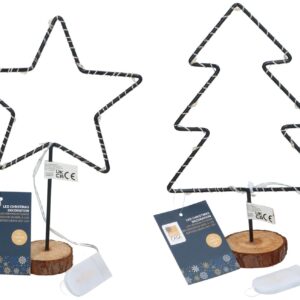 Articasa - Christmas LED Star/Tree Decoration 2ass