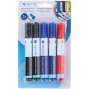 Topwrite - Marker permanent 5stk Black Blue Red