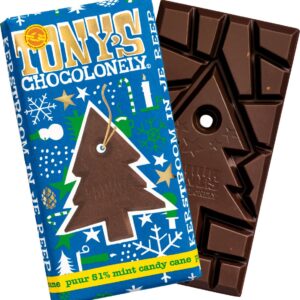 Tony's Chocolonely - Pure Chocolade 51% Mint Candy Cane 180g